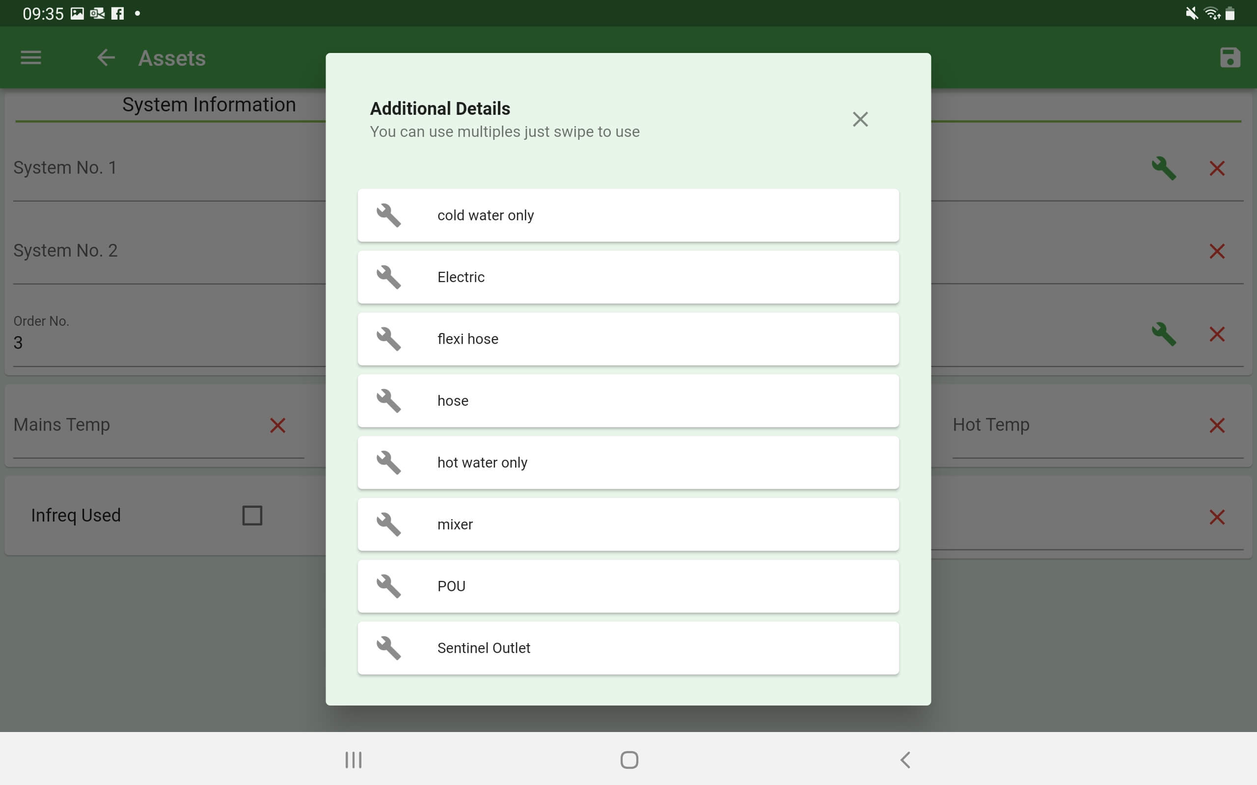 Mobile risk assessment standard asset details